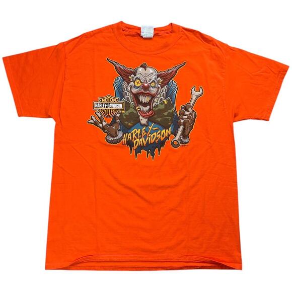 2011 Harley Davidson Clown Horny Toad Temple Texas Crewneck T-Shirt Men's Large - Picture 1 of 7